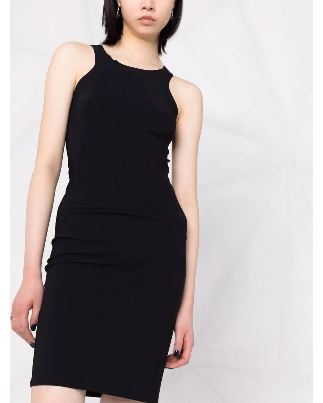 Patrizia Pepe Black Round-Neck Sleeveless Racer Dress
