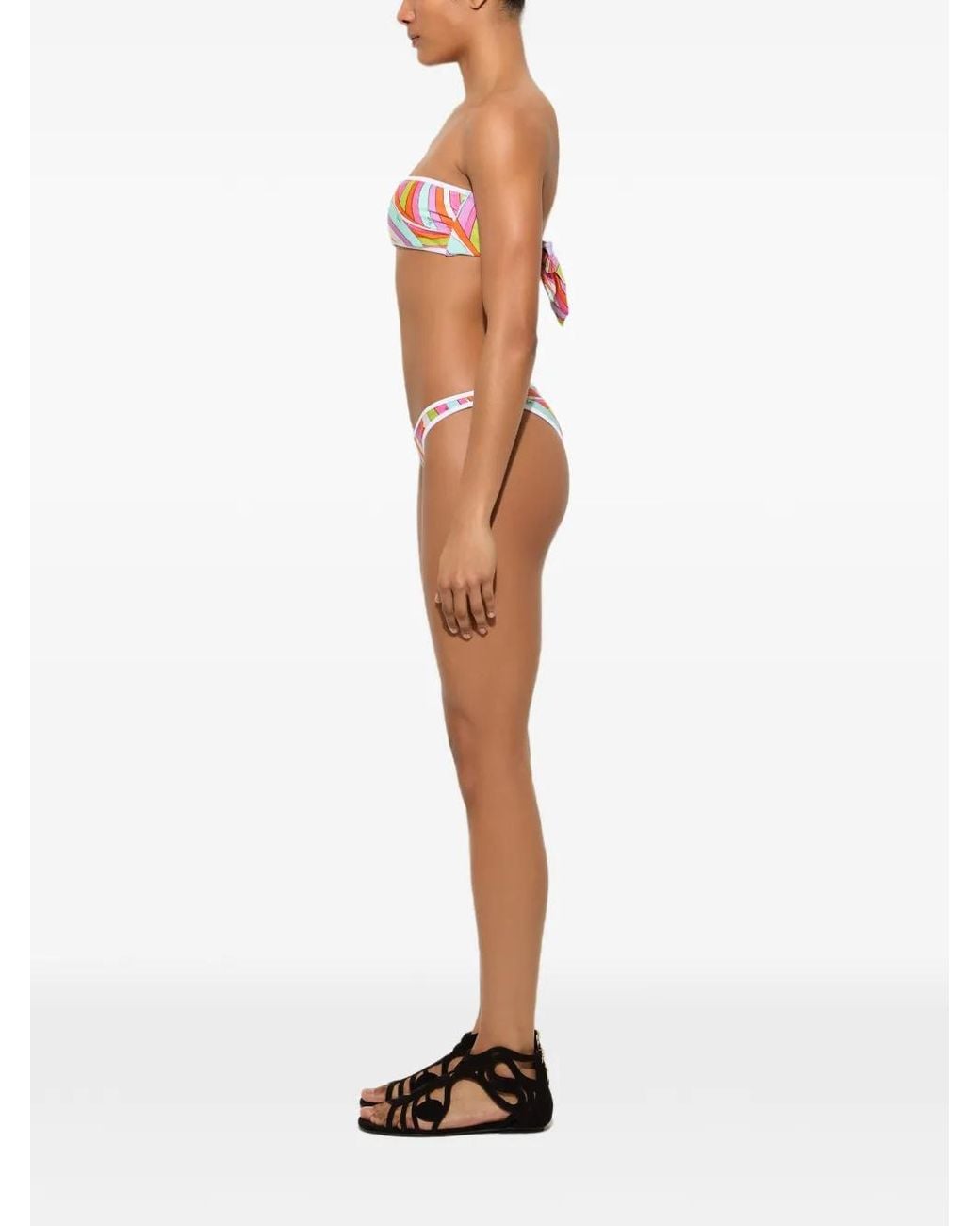 Emilio Pucci White Iride-Print Bikini Bottom