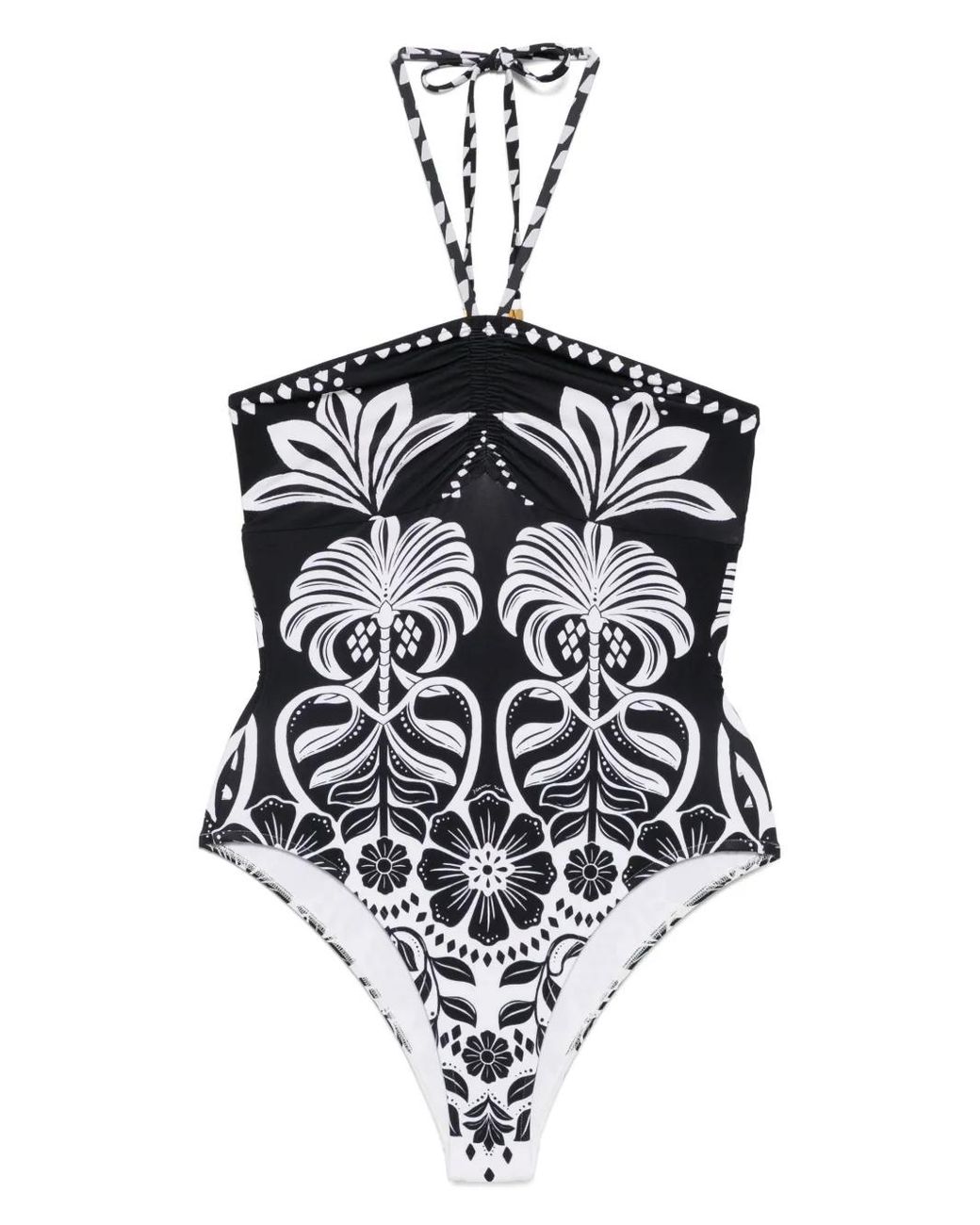 Farm Rio White Flower Leopards One-Piece