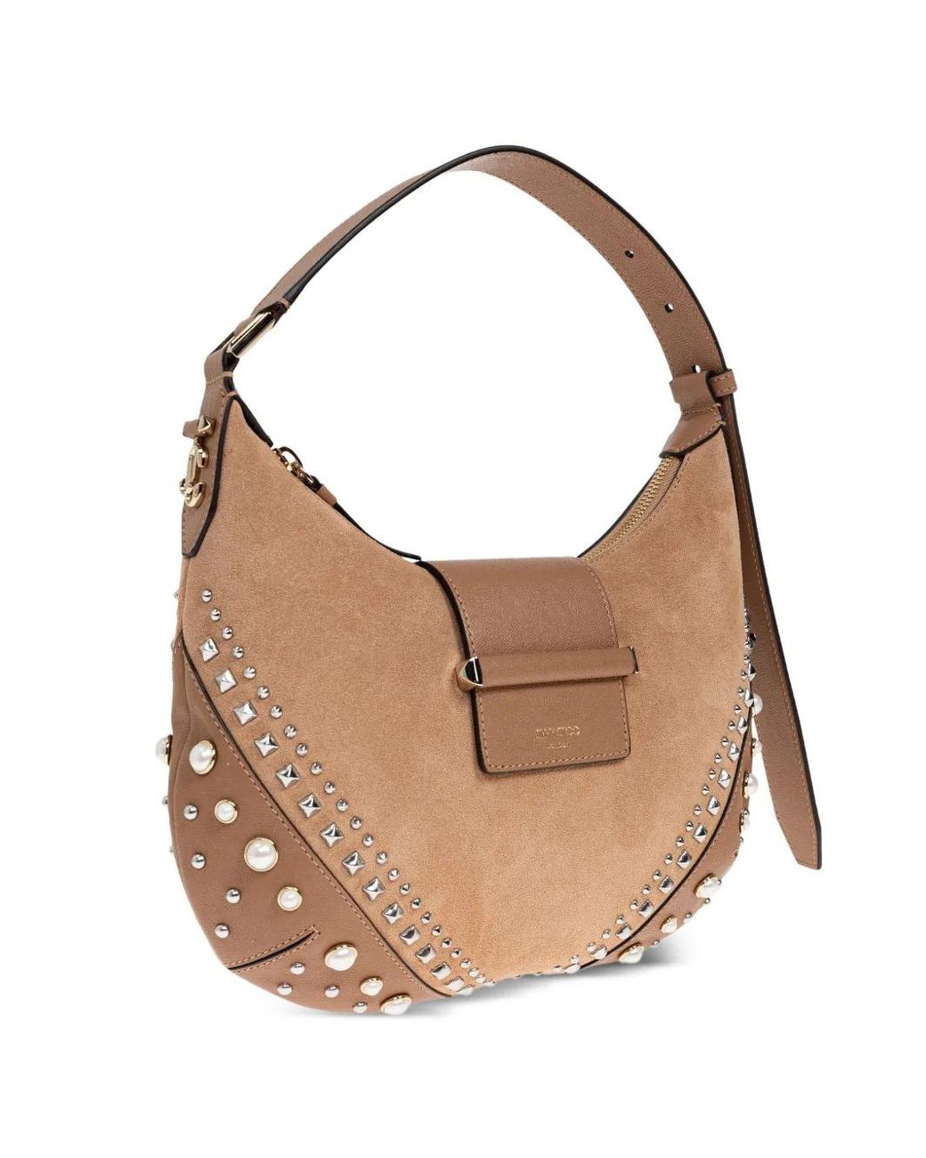 バッグ Jimmy Choo Studded Leather Shoulder Bag Jimmy Choo Small Bar Studded Shoulder Bag in White | Lyst UK