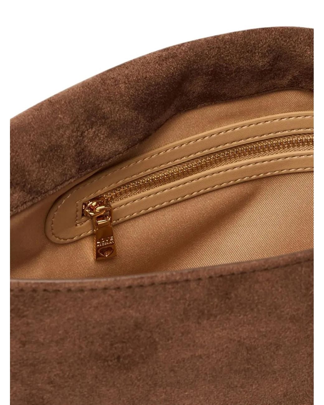 Love Moschino Brown Logo-Plaque Foldover Tote Bag