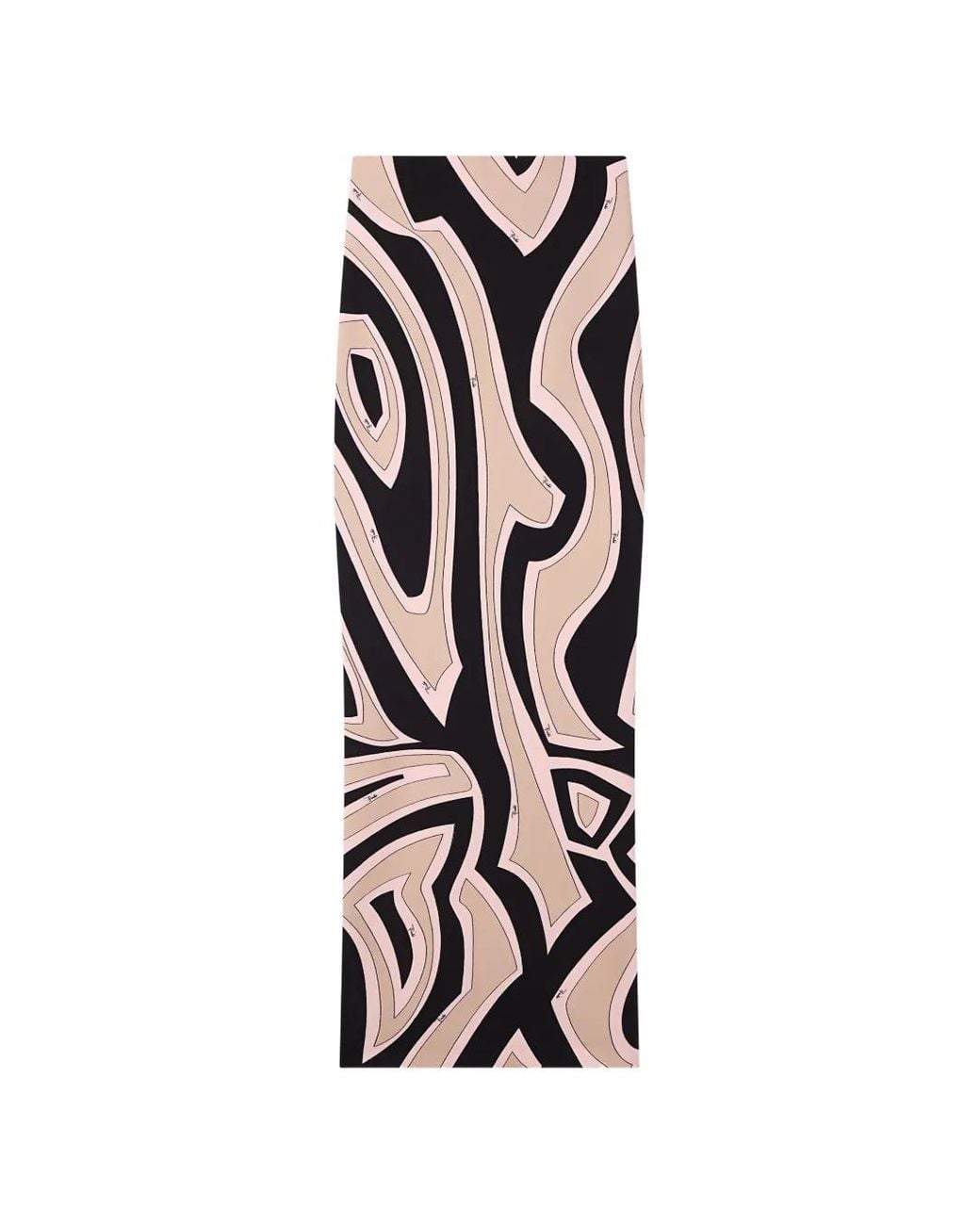 Emilio Pucci White Labirinto Print Long Fitted Skirt