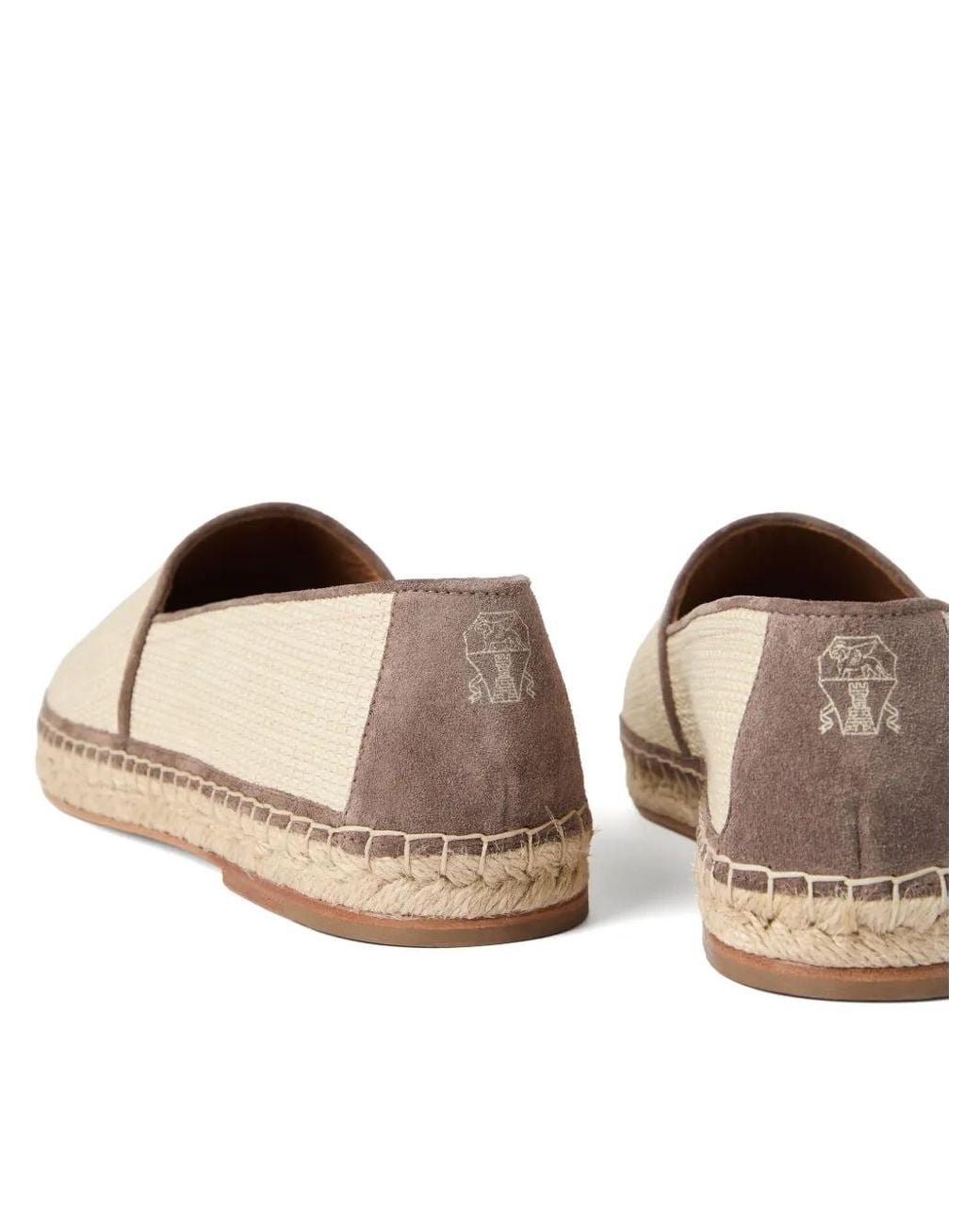Brunello Cucinelli Natural Raffia And Leather Espadrilles for men