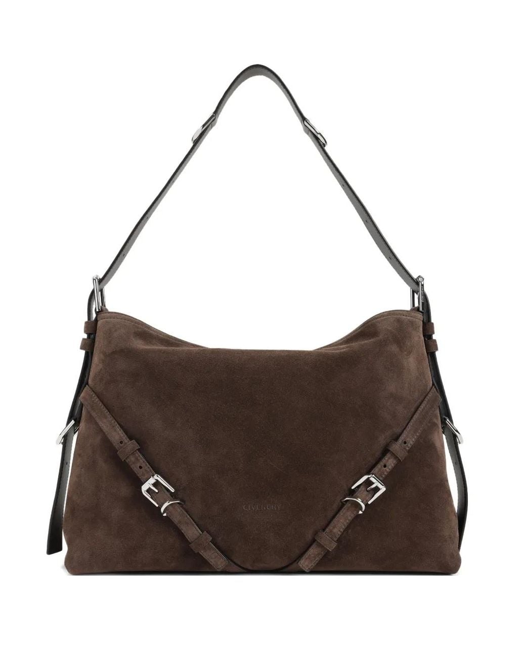 Givenchy Brown Mittelgroße Voyou Schultertasche Mit Schnalle