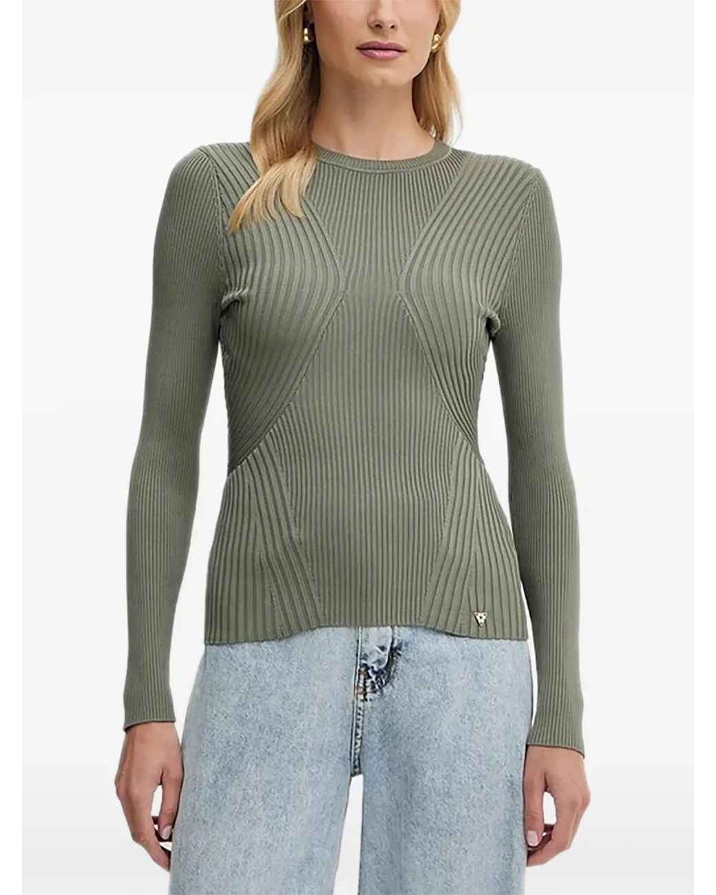 Guess Hanna Geribbelde Trui in het Green