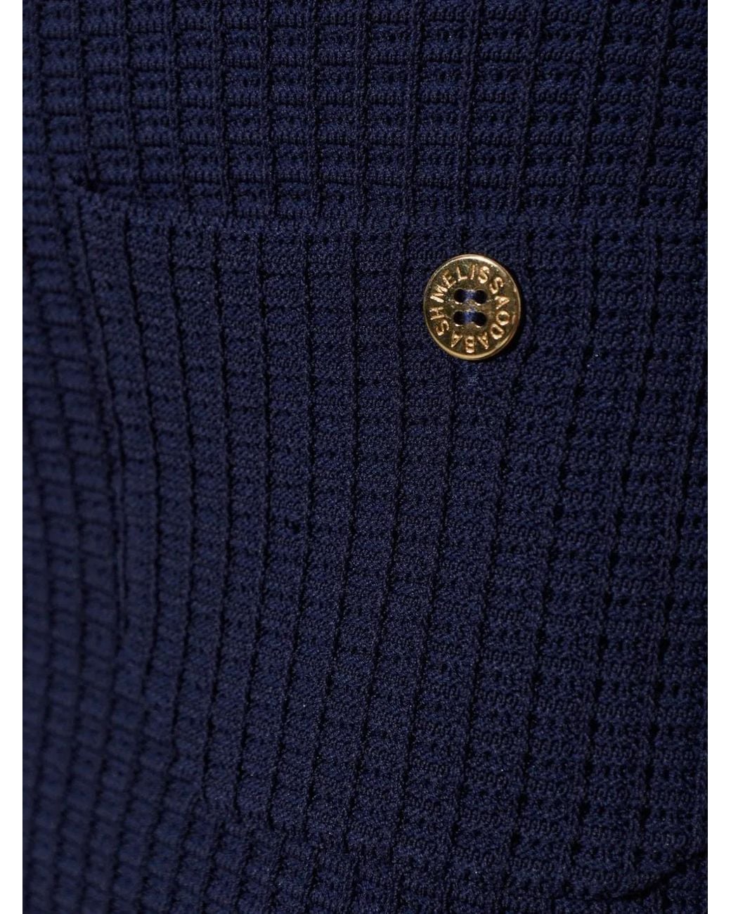 Melissa Odabash Blue Finola Waffle-Knit Mini Dress