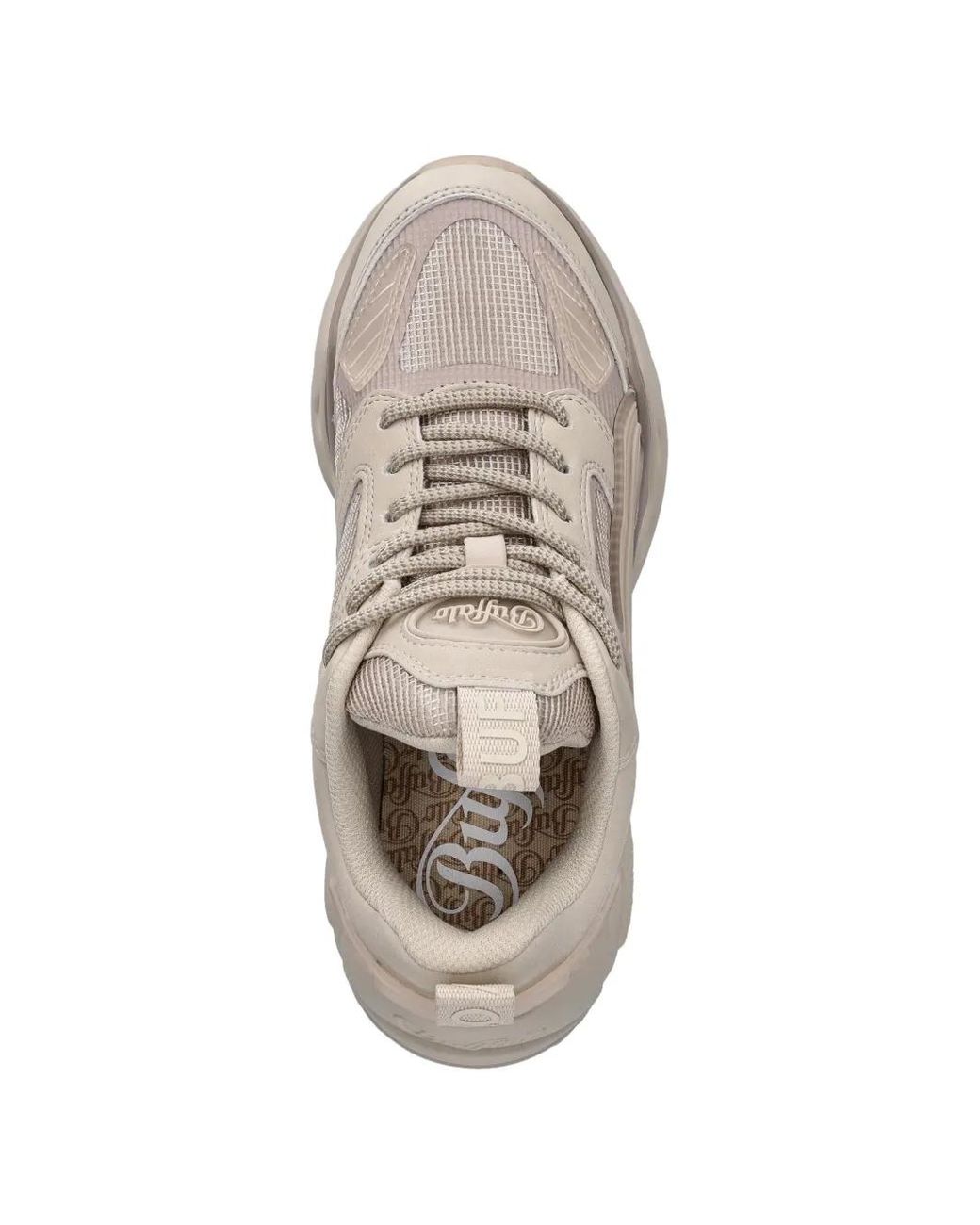 Buffalo White Binary Athena Panelled Trainers