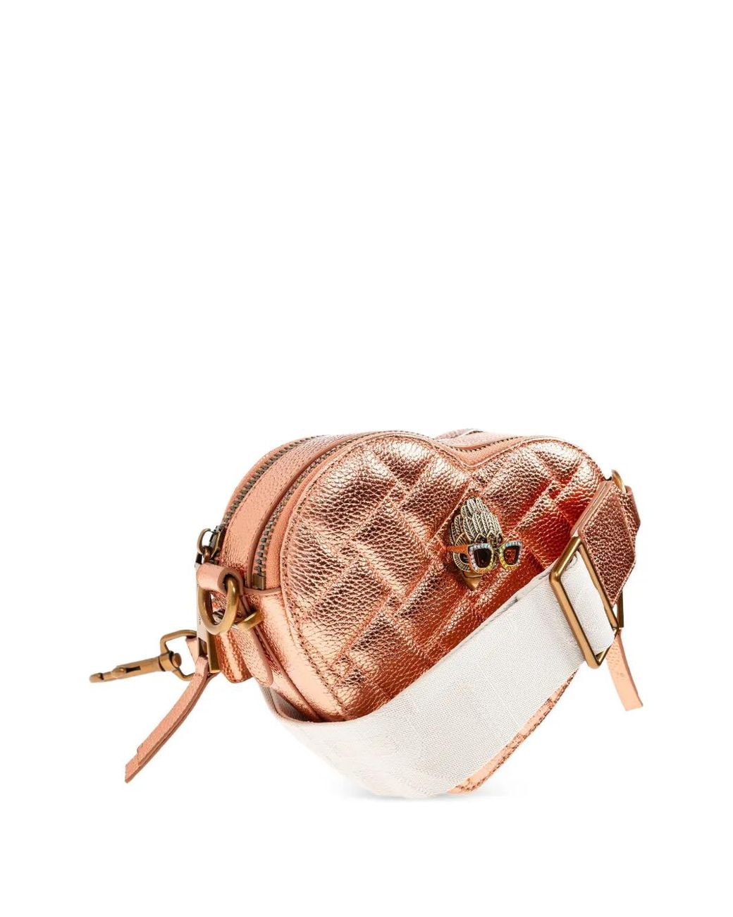 Kurt Geiger Pink Kensington Quilted Heart Cross Body Bag