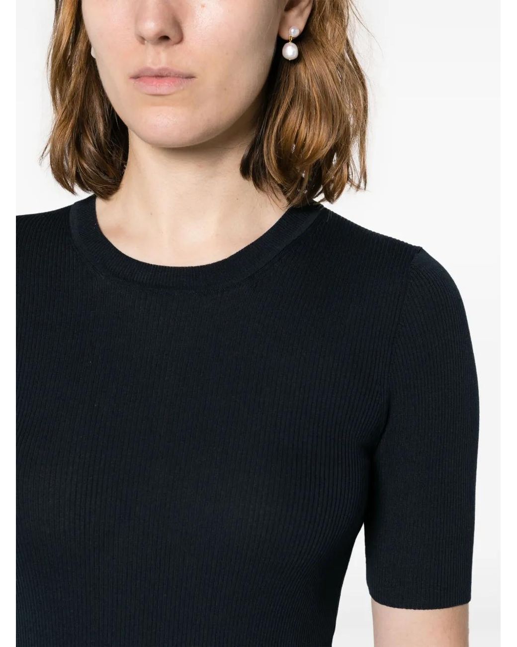 P.A.R.O.S.H. Ribgebreide Top in het Black