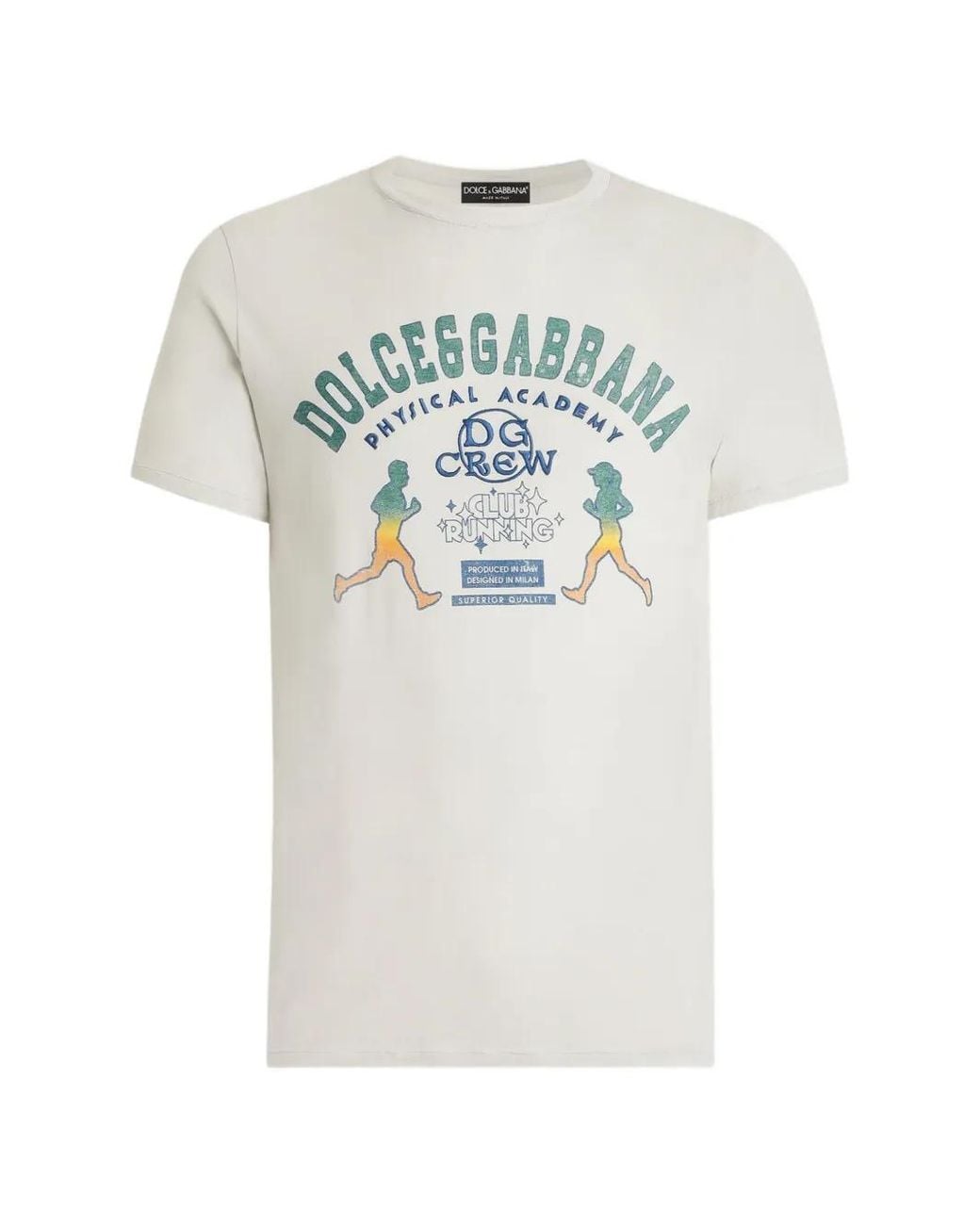 Dolce & Gabbana White Crew-Neck Graphic T-Shirt for men