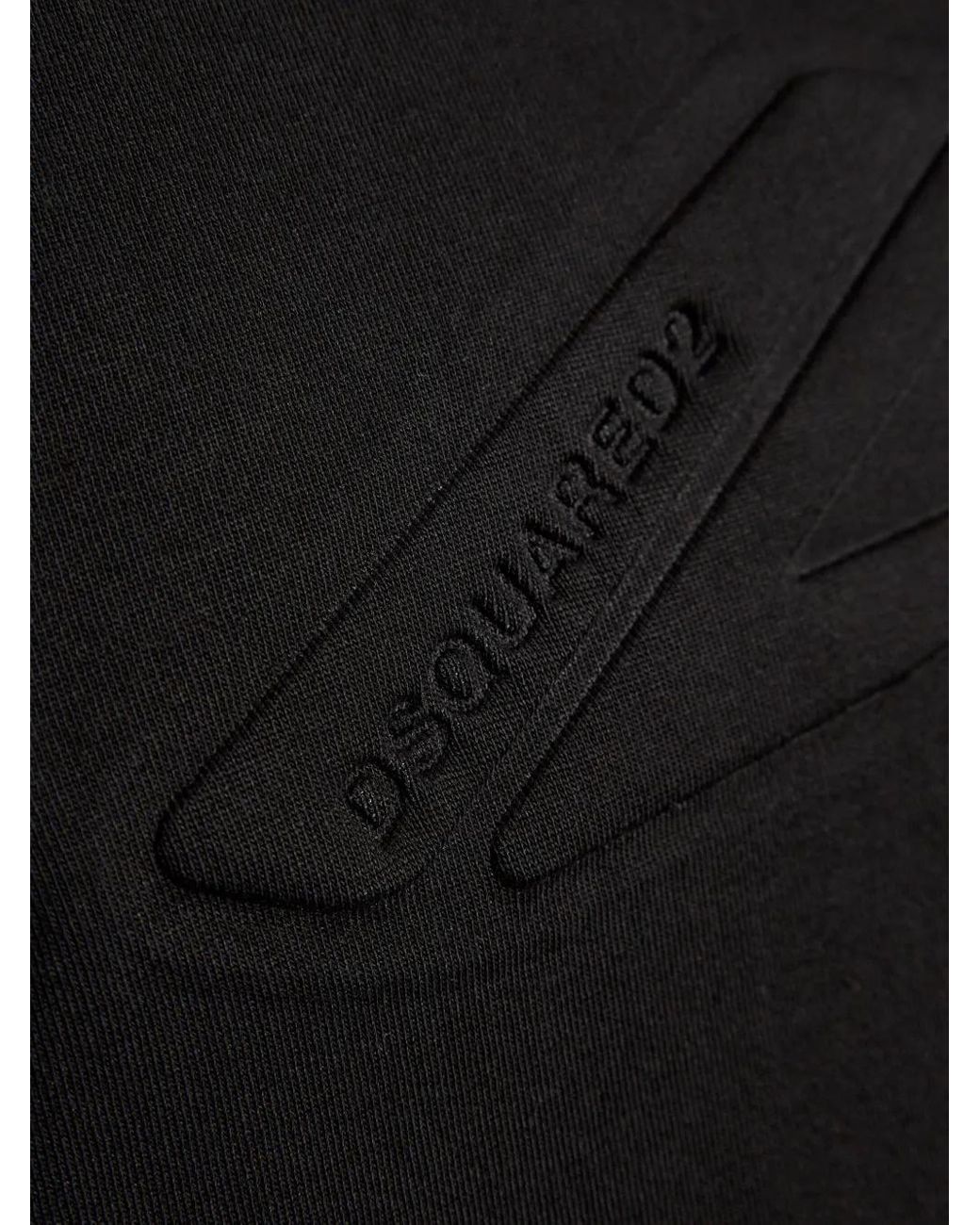 DSquared² Black Cotton T-Shirt Dress
