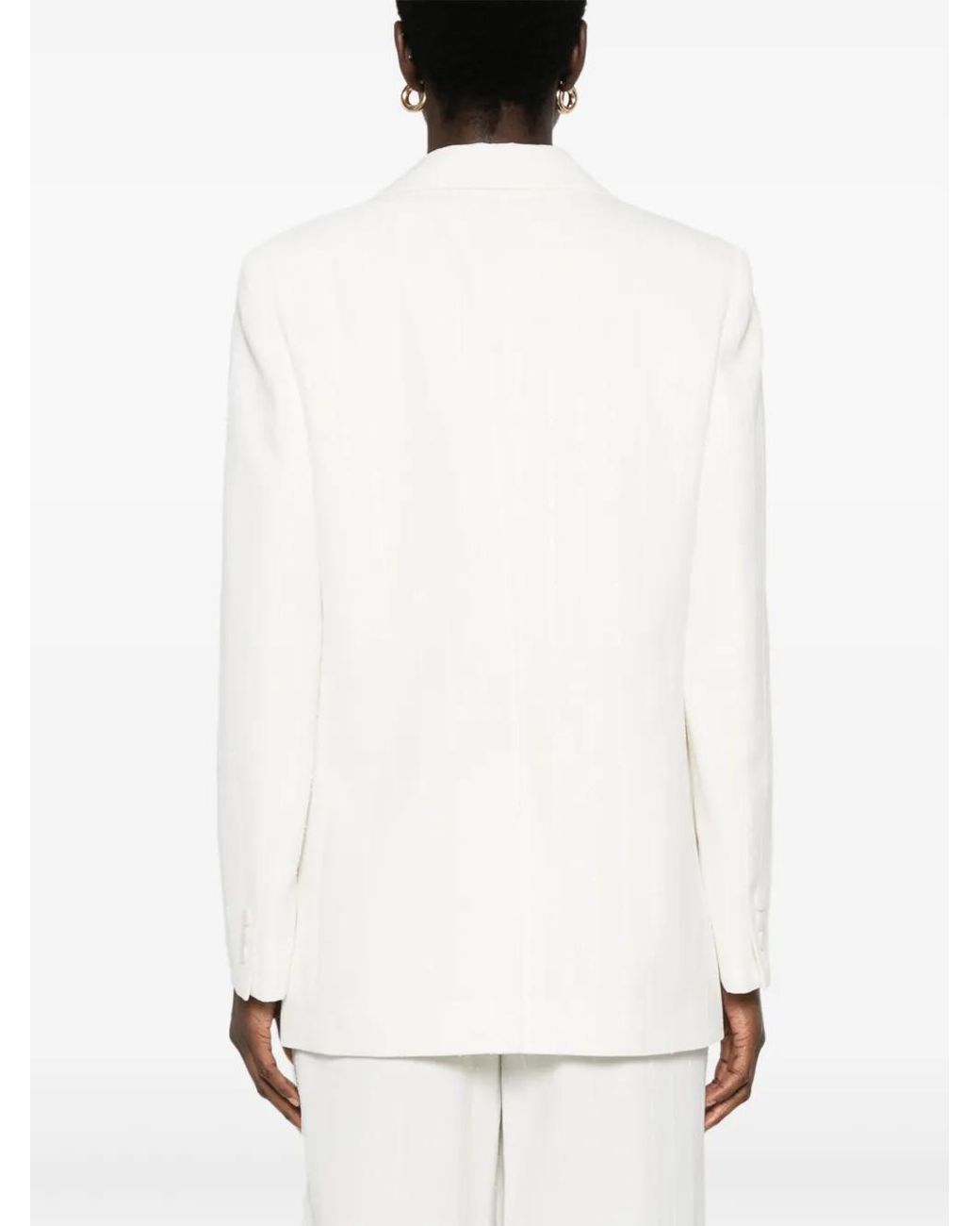 Sandro White Sequin-Embellished Blazer