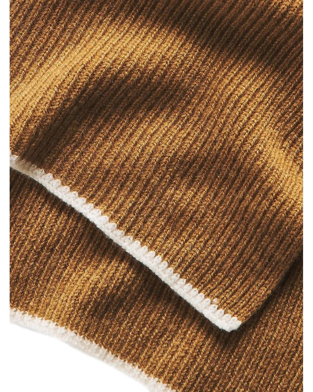 Kiton Brown Gerippter Schal
