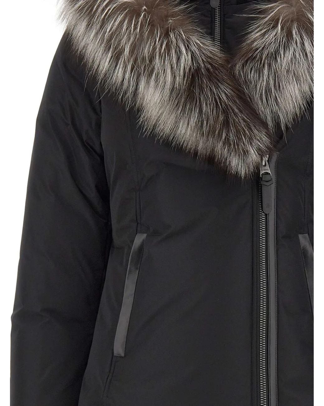 Mackage Black Adali-X Fur-Trim Coat