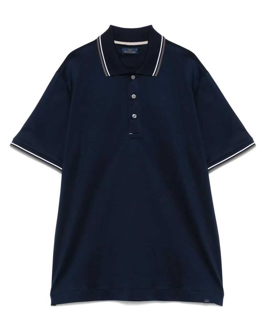Paul & Shark Blue Stripe-Trim Polo Shirt for men