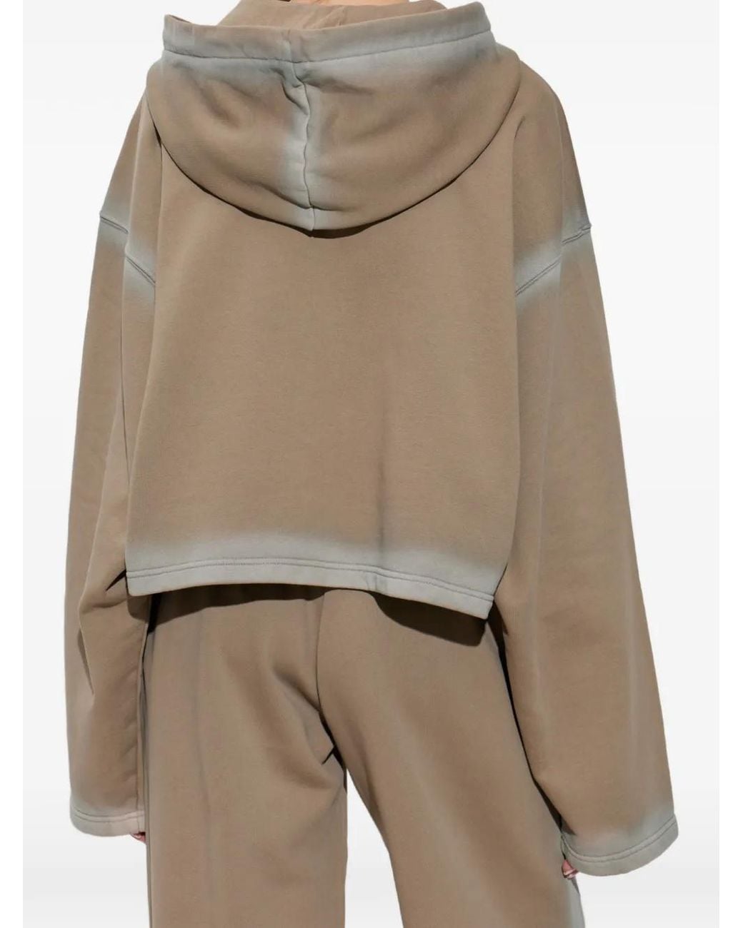 Off-White c/o Virgil Abloh Natural Faded-Effect Cropped Hoodie