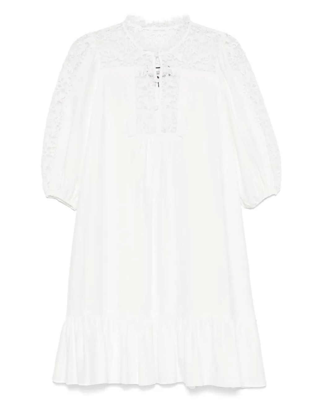 Nissa White Lace-Embellished Dress