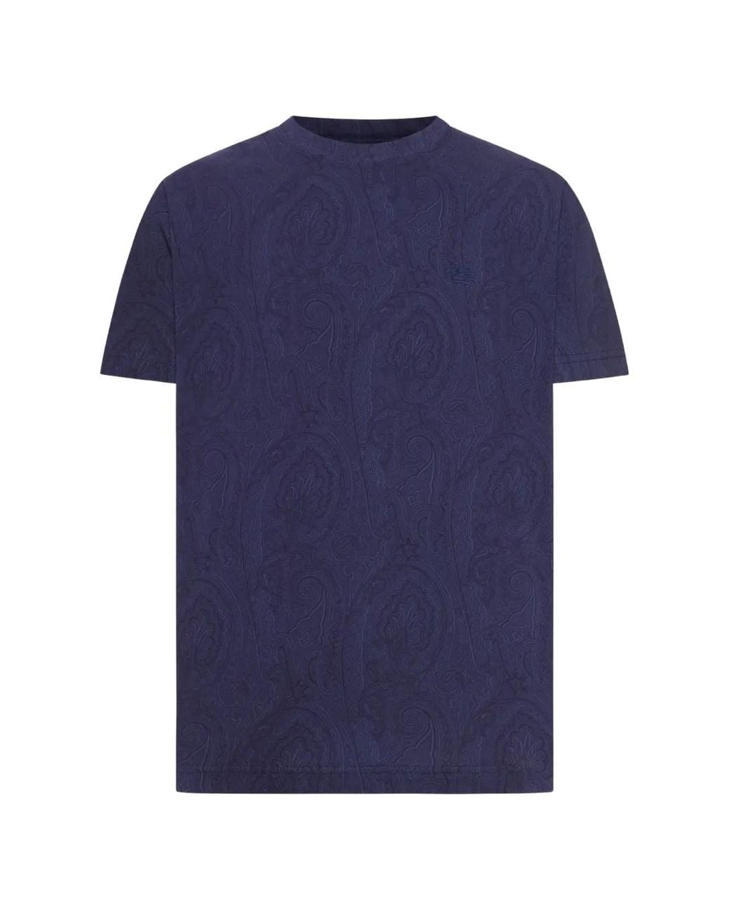 Etro Blue Paisley-Print T-Shirt for men