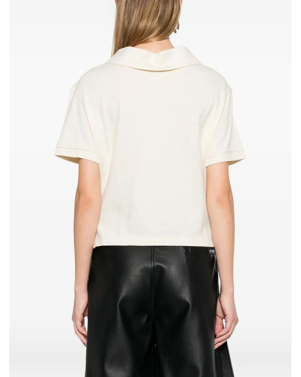 Khaite White Jasna Silk Polo Shirt