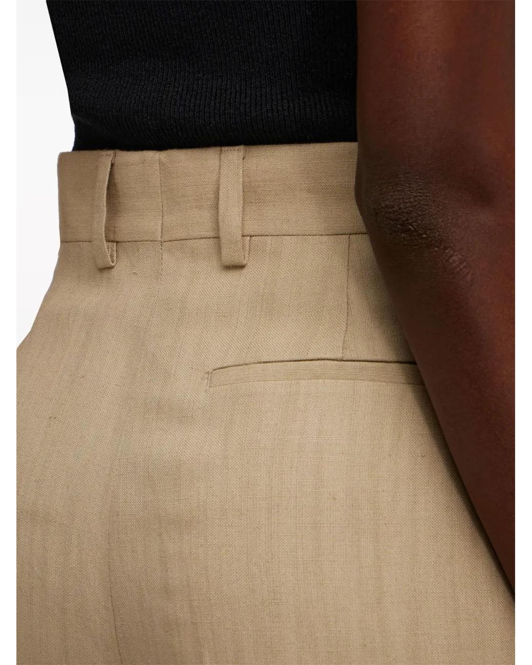 Ferragamo Natural Sand Tailored Trousers