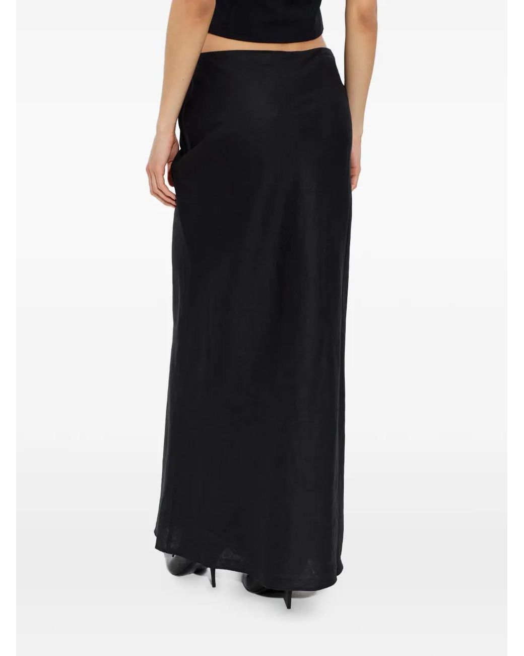 Cult Gaia Black Zip Maxi Skirt
