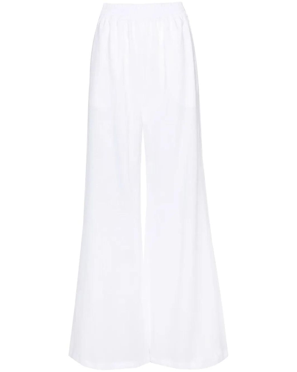 Fabiana Filippi White Wide-Leg Linen Trousers