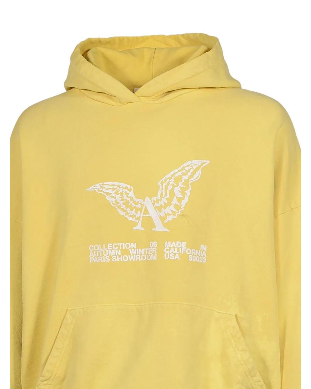 ALEXANDER DIGENOVA Yellow Showroom Logo-Print Hoodie for men
