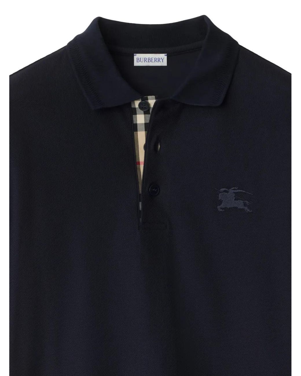 Burberry Blue Cotton Polo Shirt for men
