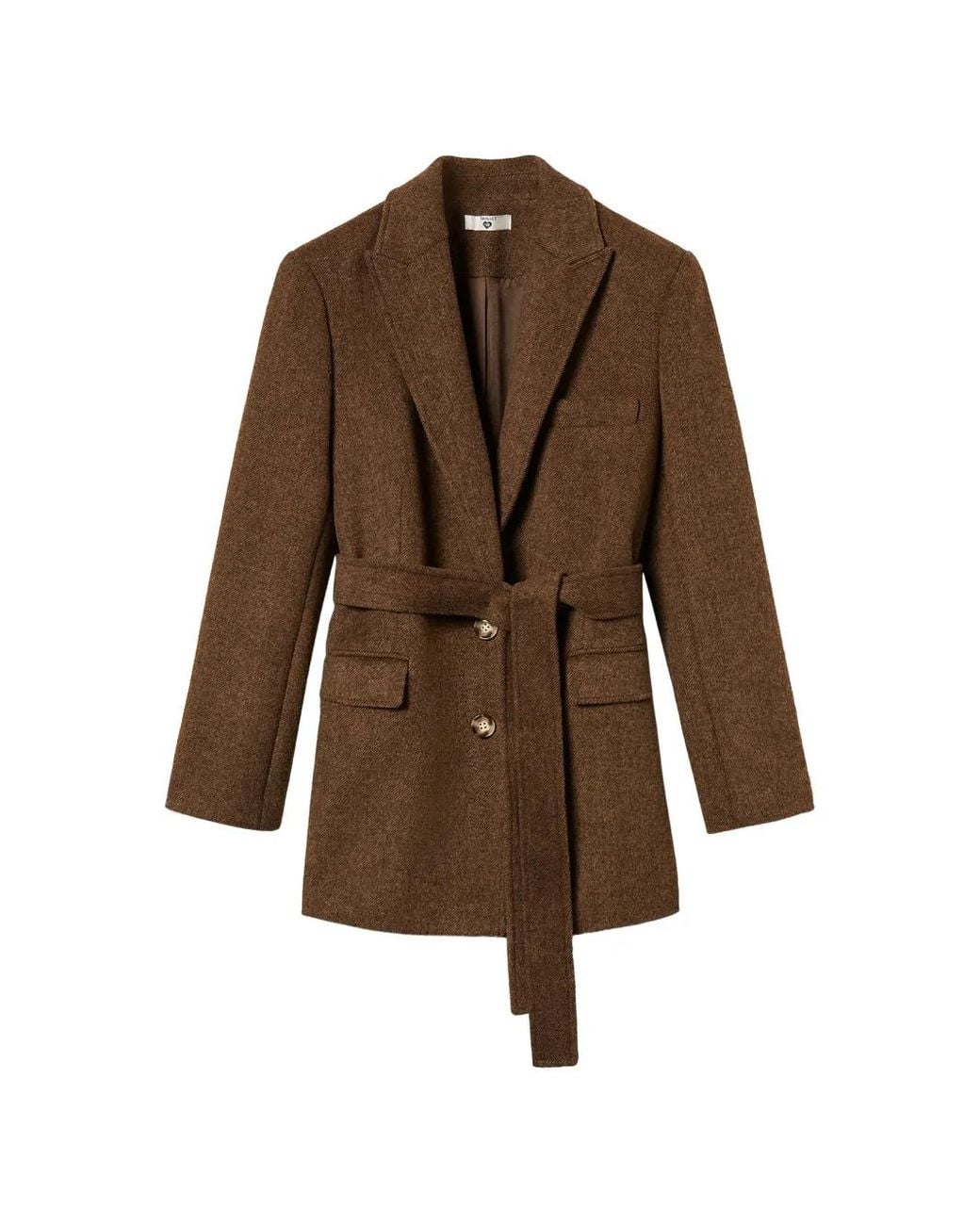 Twinset Brown Velour Wool Cloth Blazer