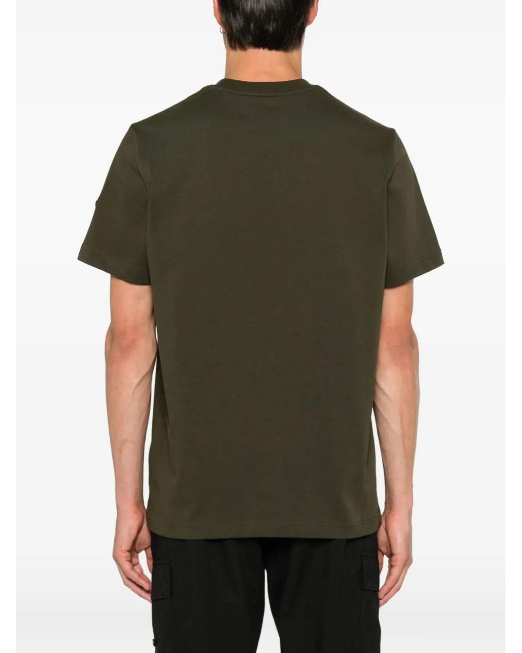 Moncler Green Logo-Patch T-Shirt for men