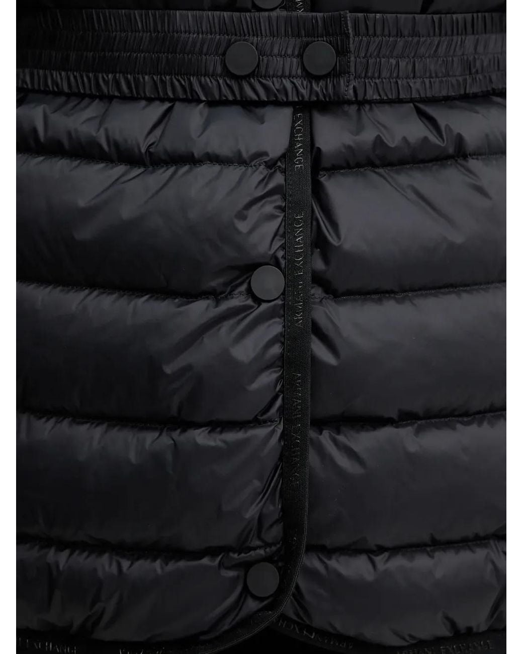 ARMANI EXCHANGE Black Short Quilted Nylon Down Jacket