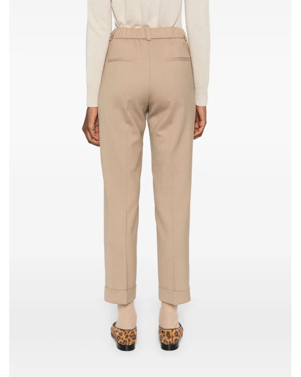 Peserico Natural Straight-Leg Tailored Trousers