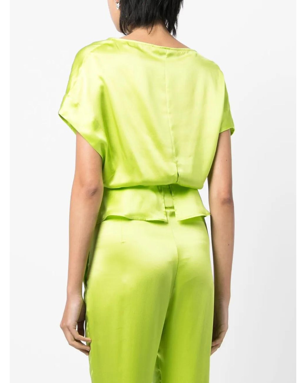 Michelle Mason Yellow Open-Neck Top