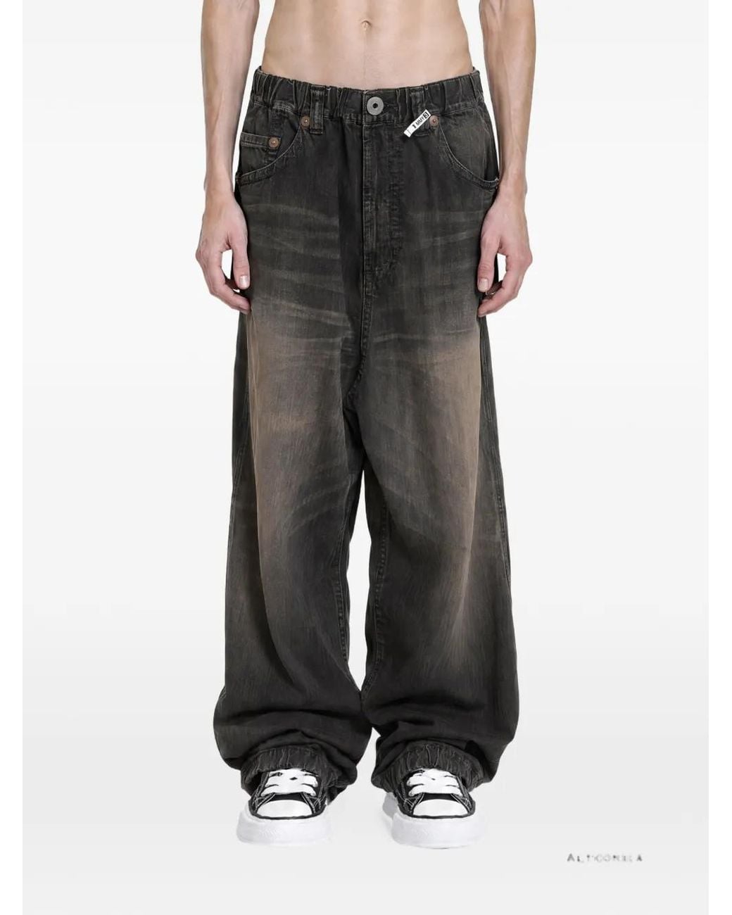 Maison Mihara Yasuhiro Black Light-Oz Denim Wide Jeans for men
