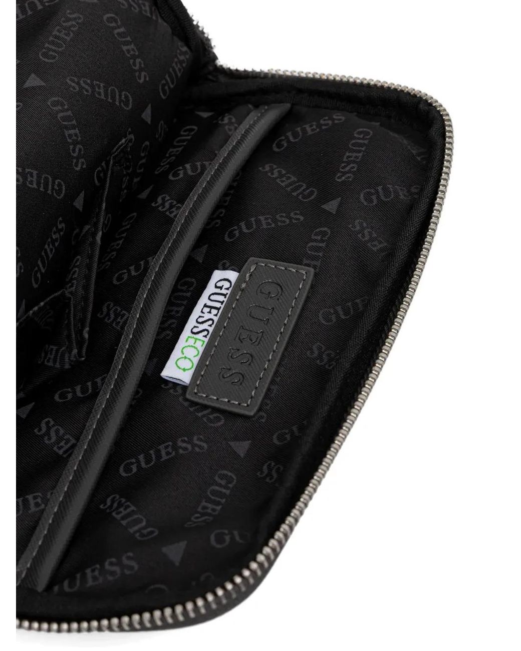 Guess Black Logo-Plaque Messenger Bag for men