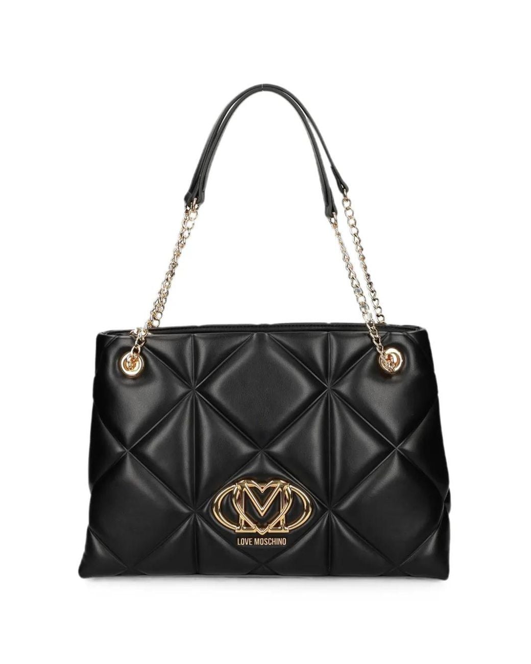 Love Moschino Black Logo-Plaque Shoulder Bag