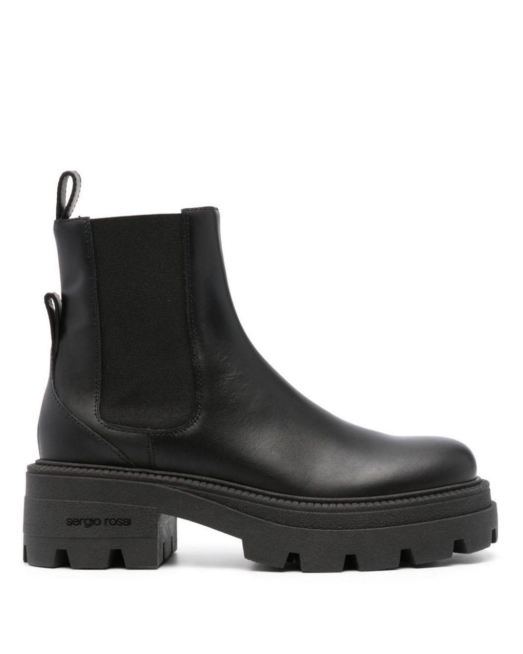 Sergio Rossi Milla Square toe Leather Boots in Black Lyst Canada