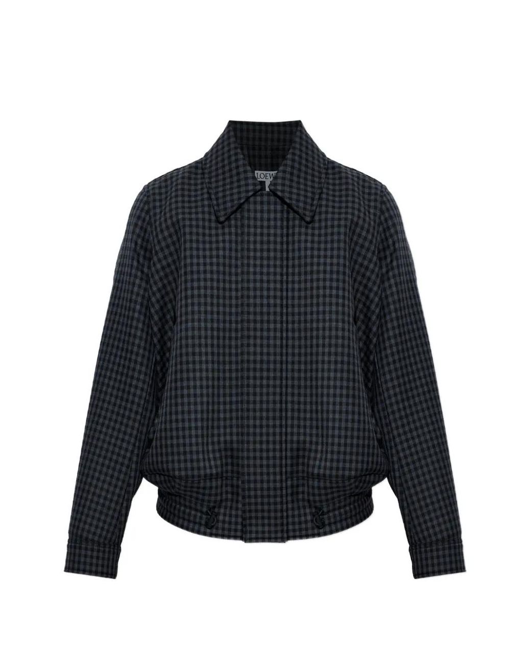 Loewe Blue Gingham-Check Jacket