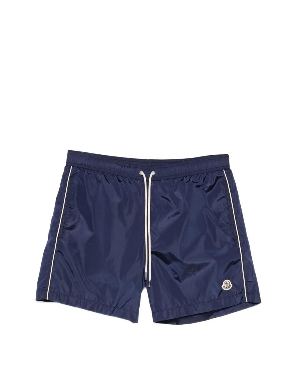 Moncler Blue Drawstring Piping Swim Shorts for men