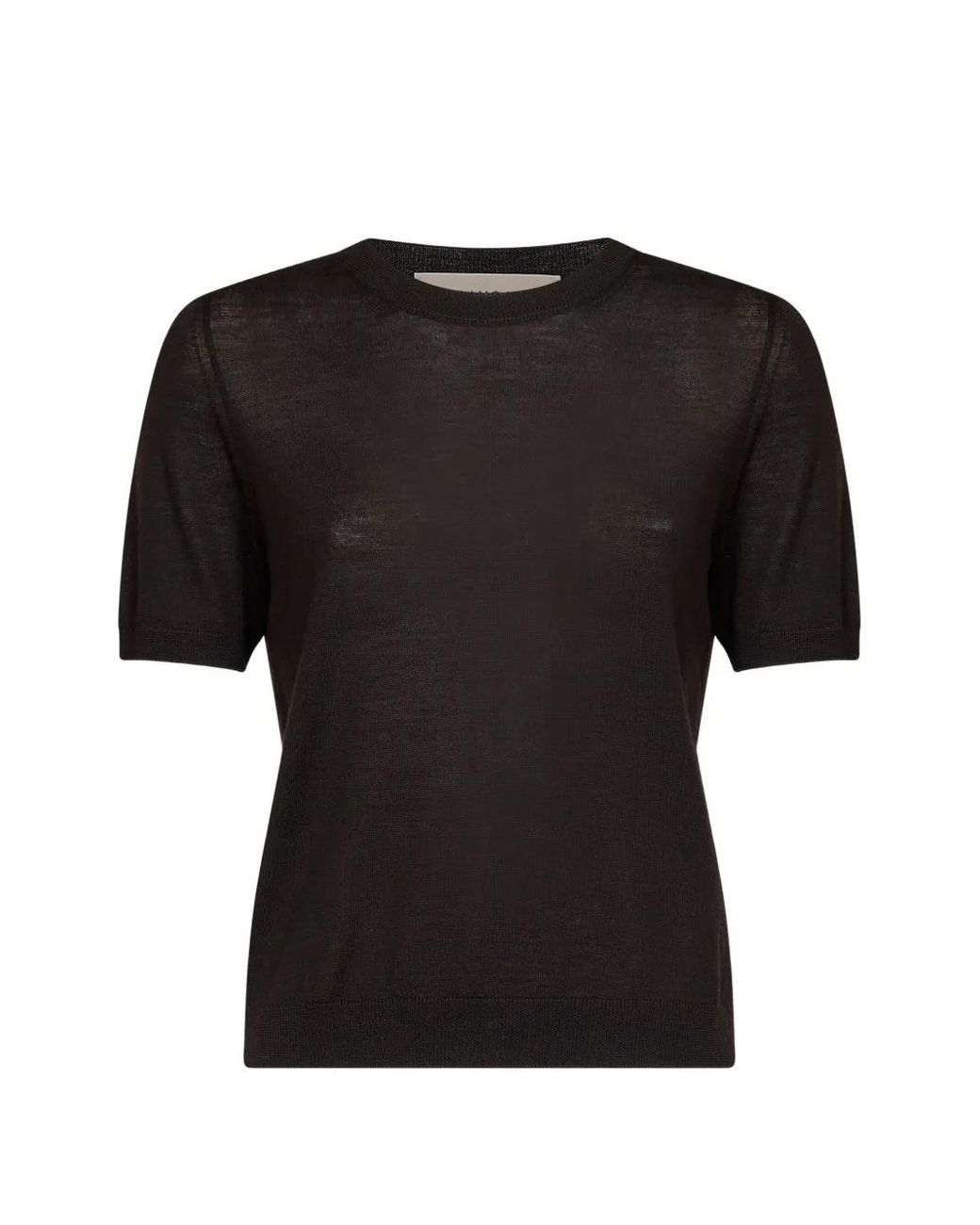 Blanca Vita Black T-Shirt À Col Rond
