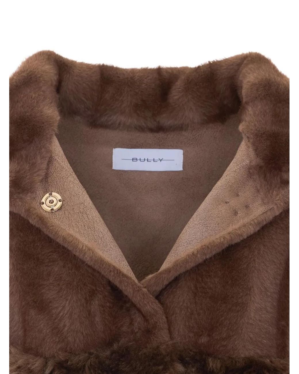Bully Brown Faux-Fur Short-Sleeve Coat