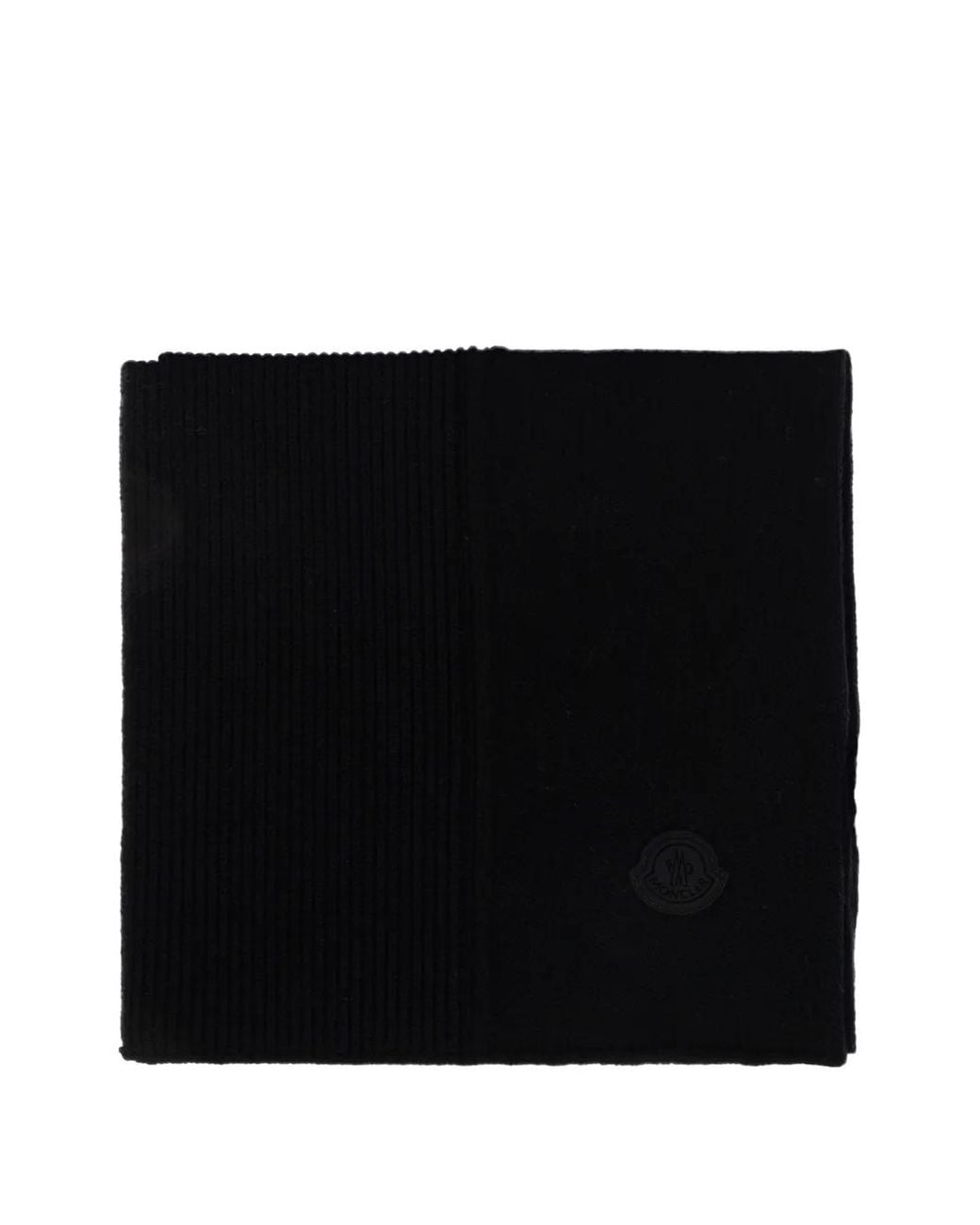 Sciarpa A Coste Con Logo di Moncler in Black da Uomo