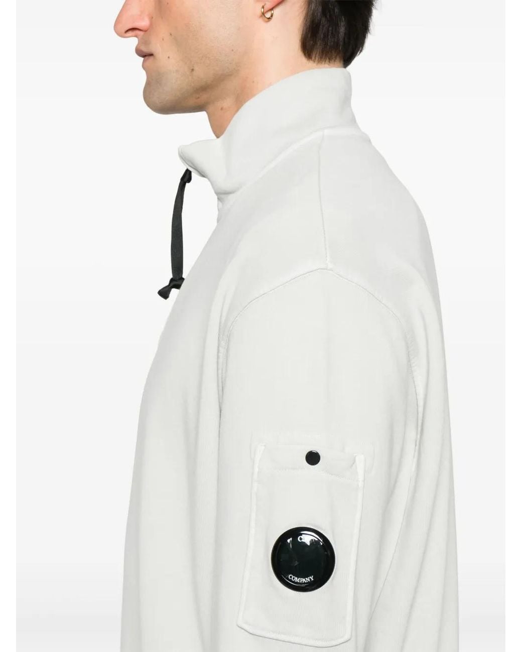 C P Company White Lens-Detail Sweatshirt for men