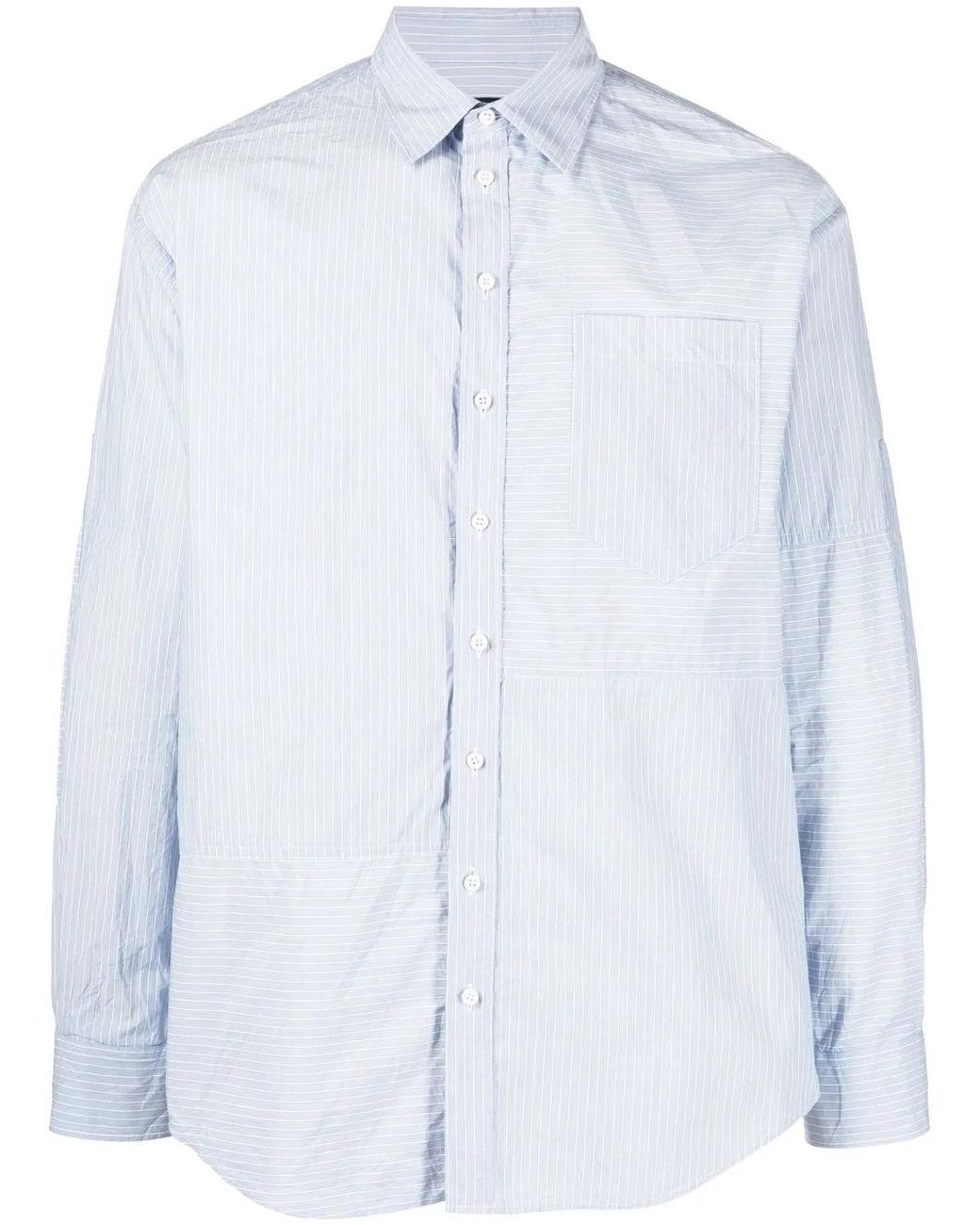 DSquared² Blue Stripe-Pattern Cotton Shirt for men
