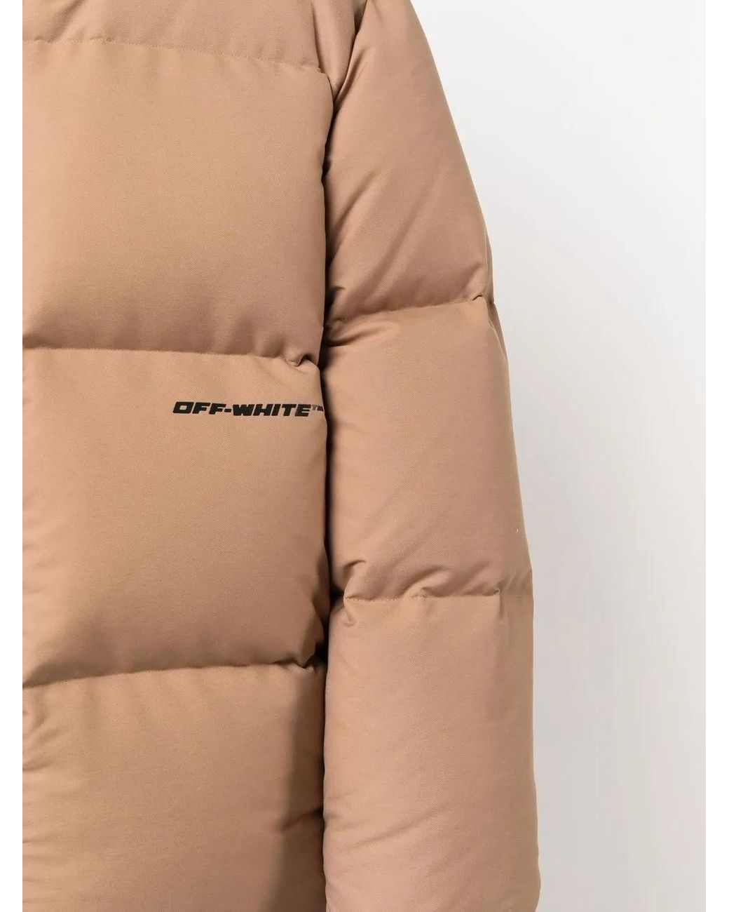 Off-White c/o Virgil Abloh Natural Race Canvas Down Padded Jacket for men