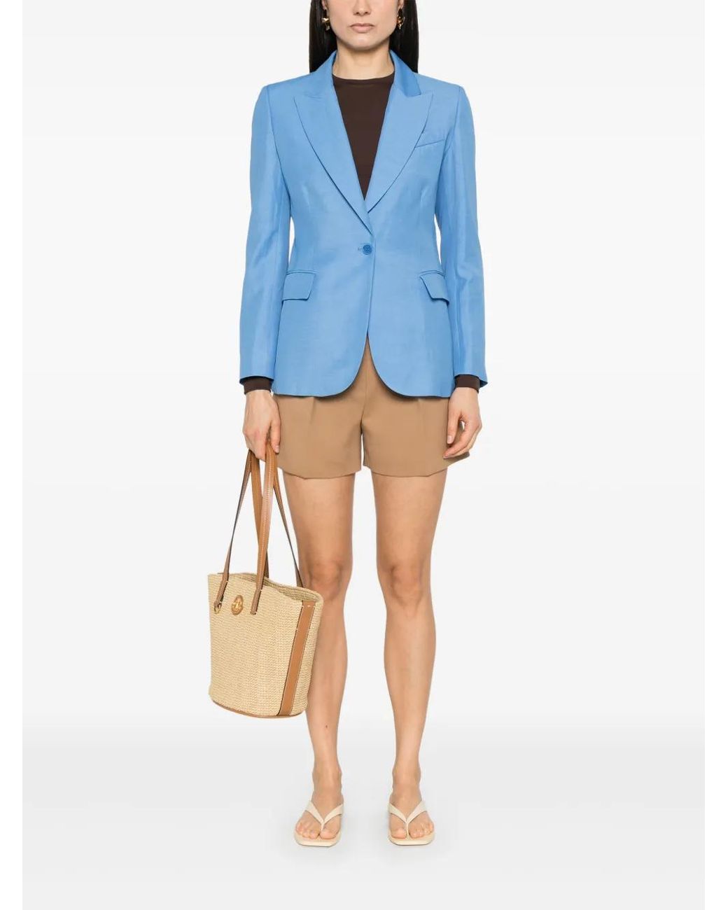 P.A.R.O.S.H. Blue Light Tailored Blazer With Single-Button Closure