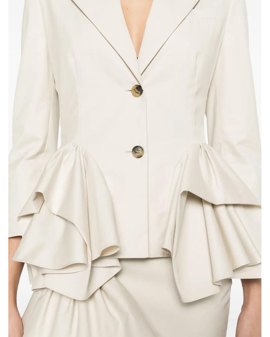 Viktor & Rolf White Ruffled Blazer