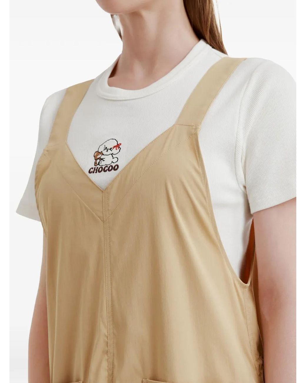 Chocoolate Natural Patch-Pocket Midi Dress
