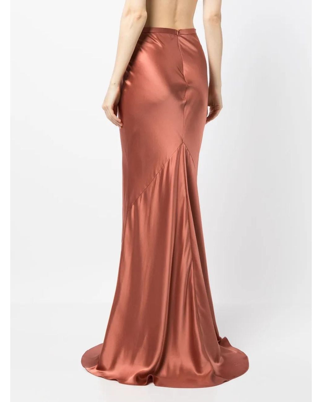 Michelle Mason Pink Bias Maxi Skirt