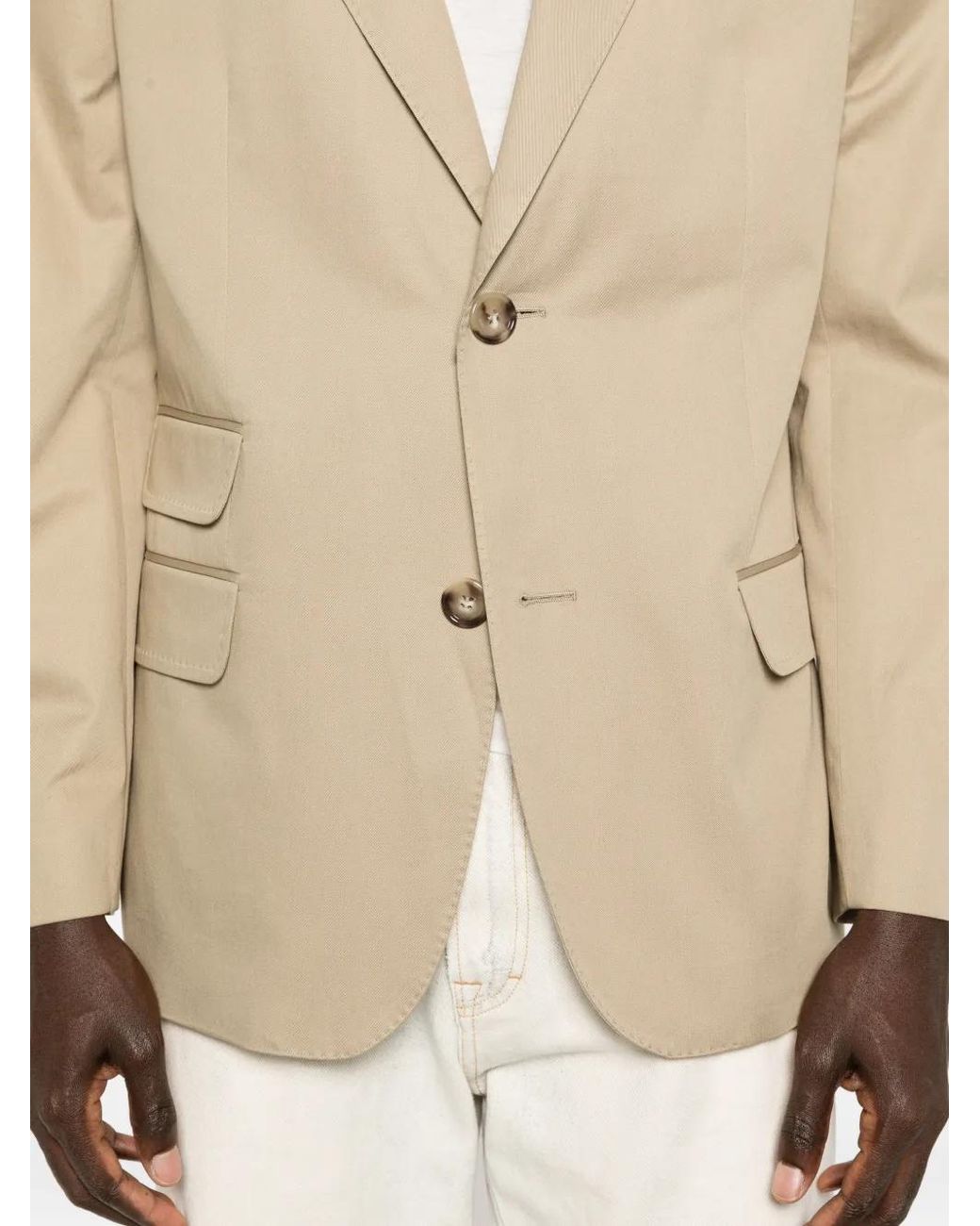 Blazer Con Tasca di AMI in Natural da Uomo
